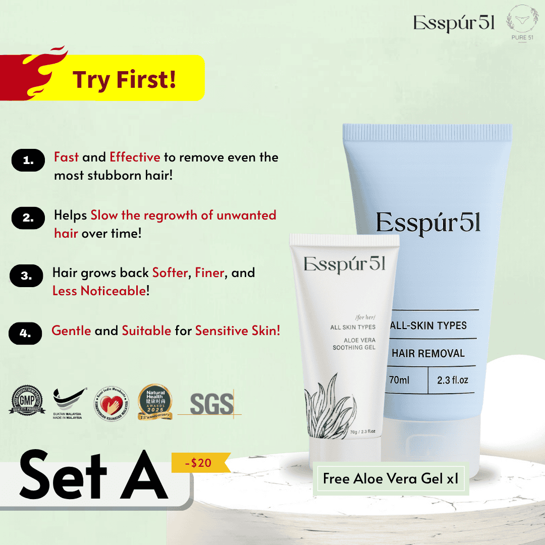 SET A - Hair Removal Cream x1 + Free Aloe Vera x1